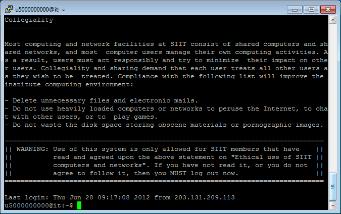 PuTTY example