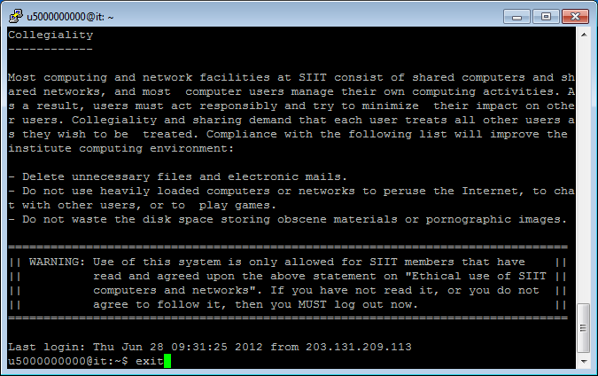 PuTTY example