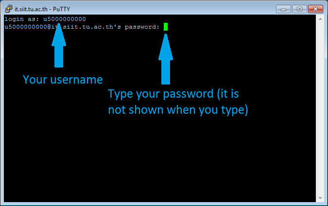 PuTTY example